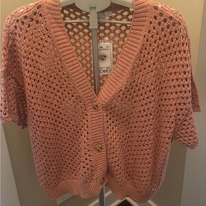DR2 Peach Open-Knit Cardigan